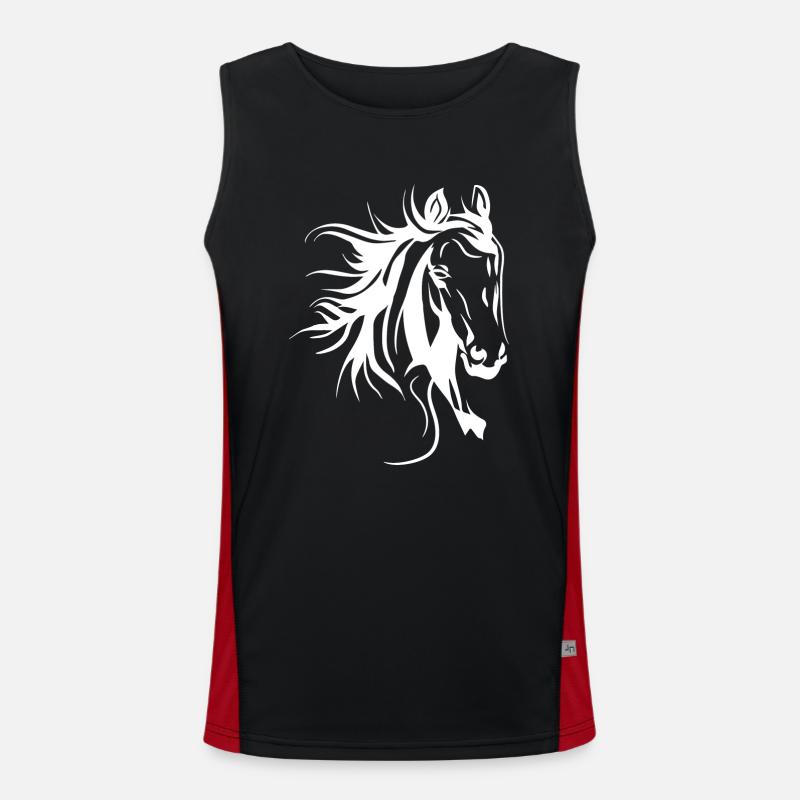 Pferd Lover Pferd Kopf Pferde Funktionelles Kontrast-Tank Top für Männer 