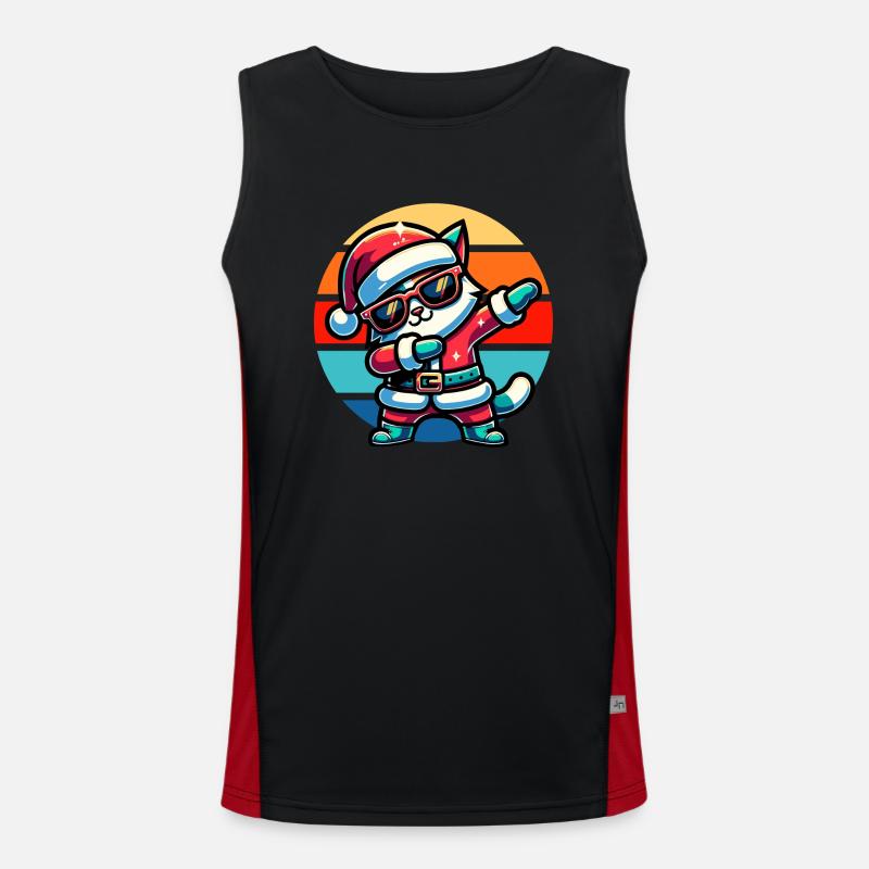 Dabbing Cat Vintage Sunset Débardeur respirant contrasté Homme 
