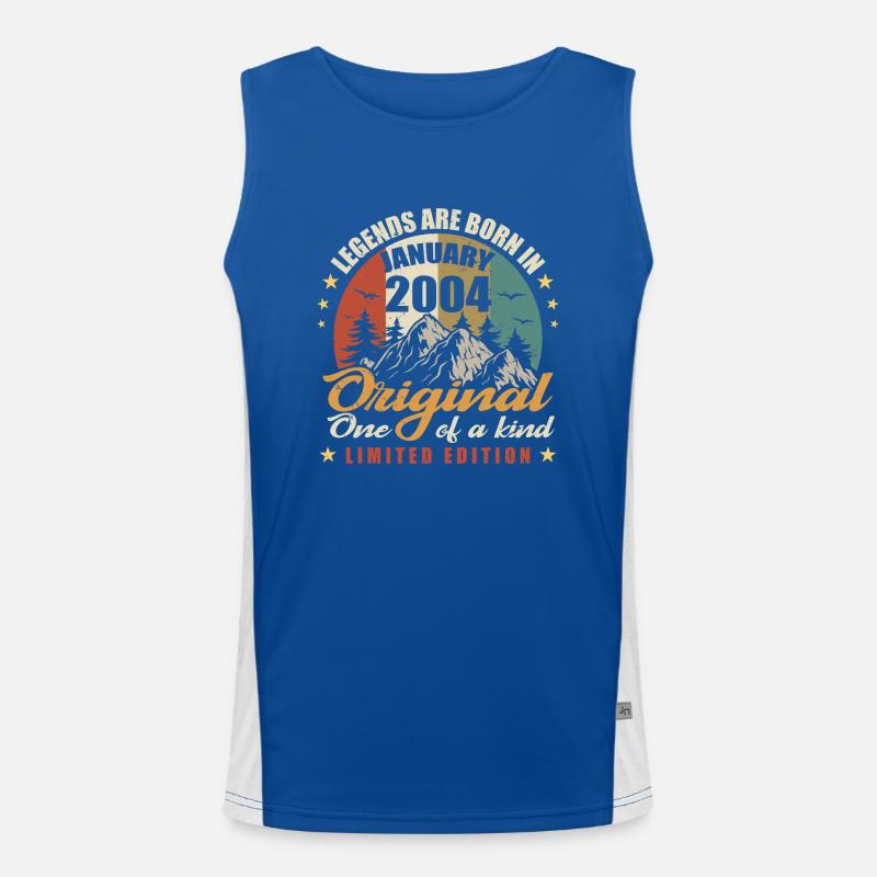 Originelle Legenden werden im Januar 2004 🎉 geboren Funktionelles Kontrast-Tank Top für Männer 