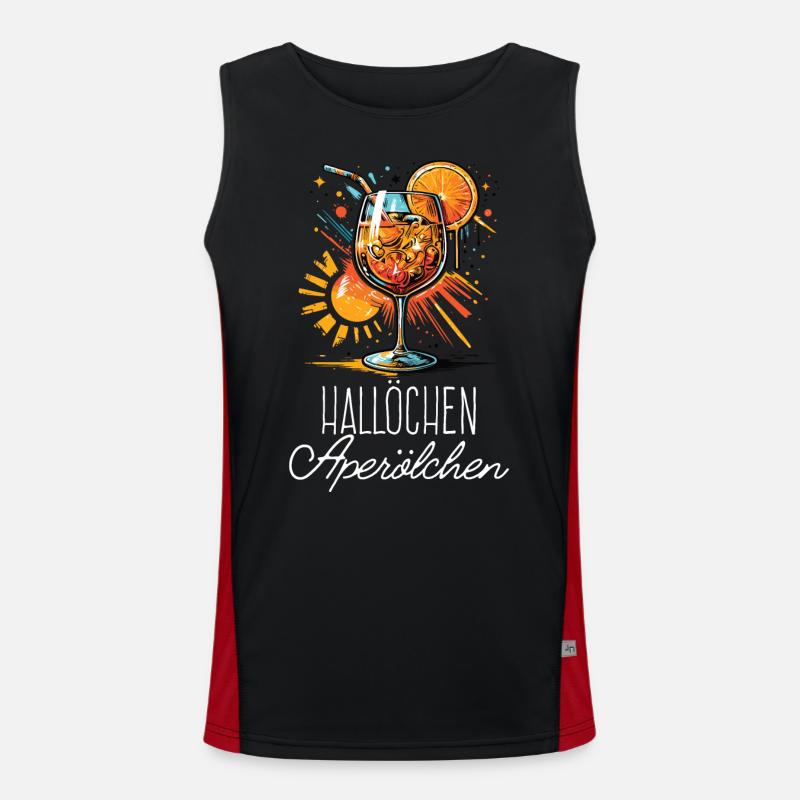 Hello Aperölchen Cocktail Summer Party Chemise Débardeur respirant contrasté Homme 