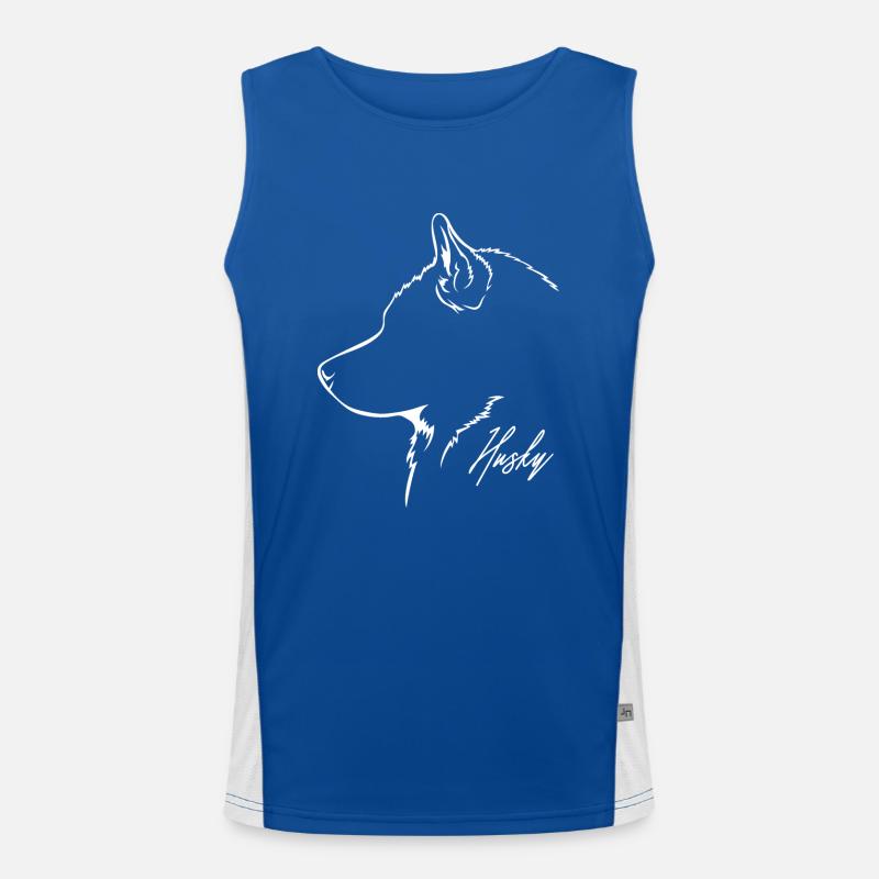 HUSKY Profil Hunde Hund Wilsigns Schlittenhunde Funktionelles Kontrast-Tank Top für Männer 