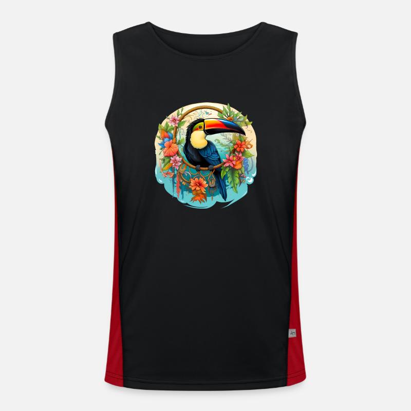 Tukan mit Traumfänger Funktionelles Kontrast-Tank Top für Männer 