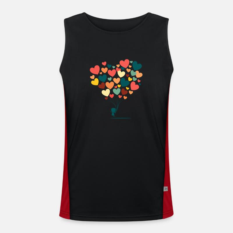 Mädchen mit herzförmigen Luftballons Funktionelles Kontrast-Tank Top für Männer 
