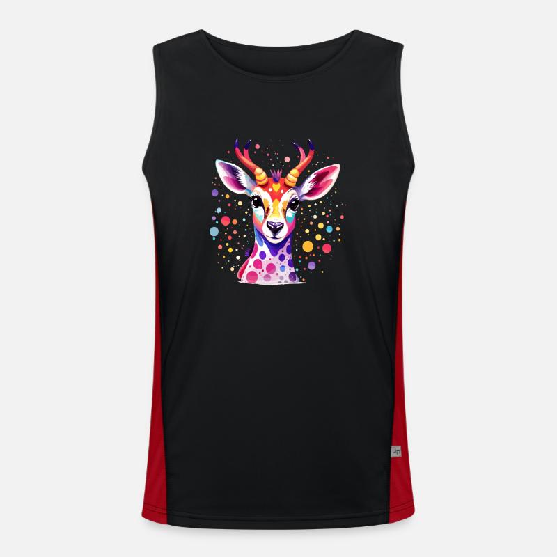 Süsses buntes Reh Funktionelles Kontrast-Tank Top für Männer 