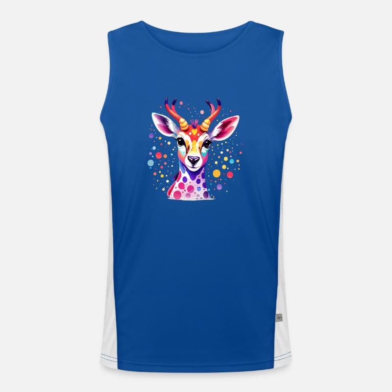 Cute colorful deer Men's Functional Contrast Tank Top 