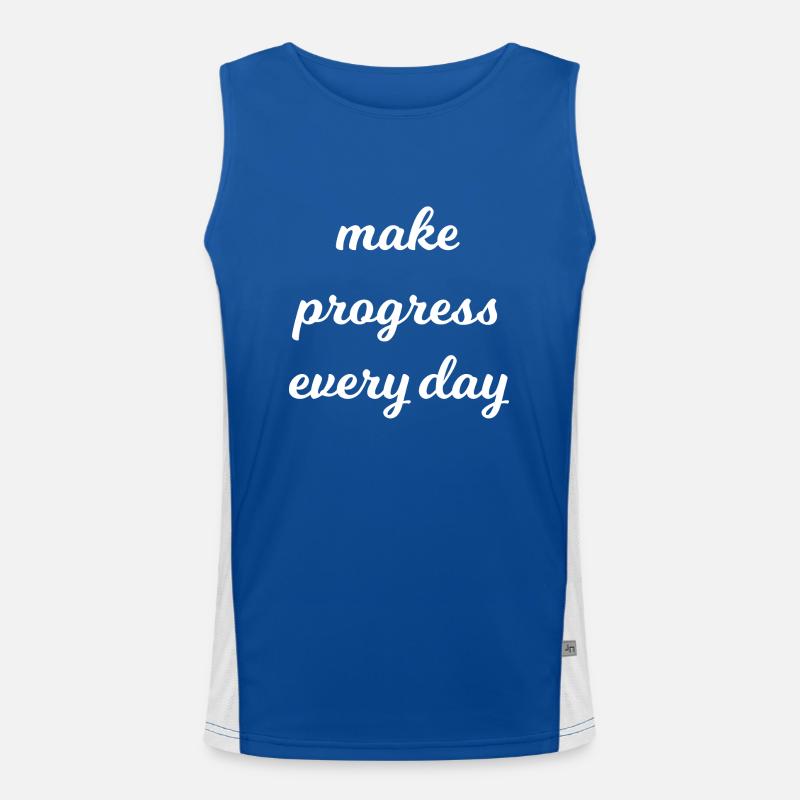 Make progress every day Men's Functional Contrast Tank Top 