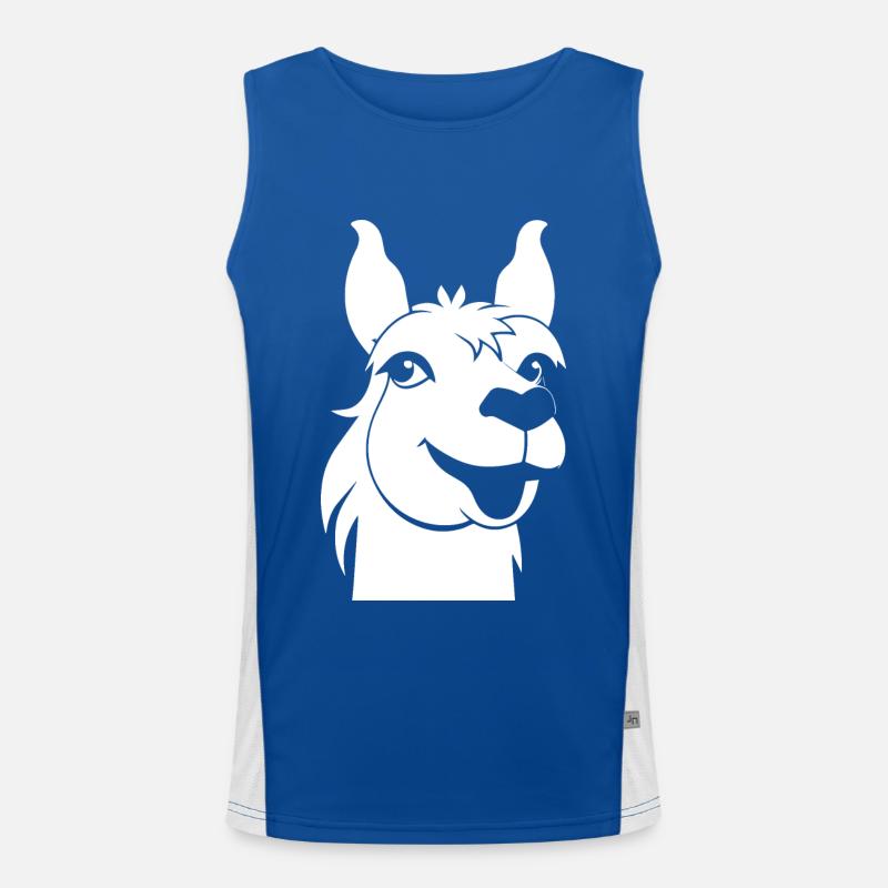 Funny Llama Silhouette Cheeky Fun Llamas Men's Functional Contrast Tank Top 