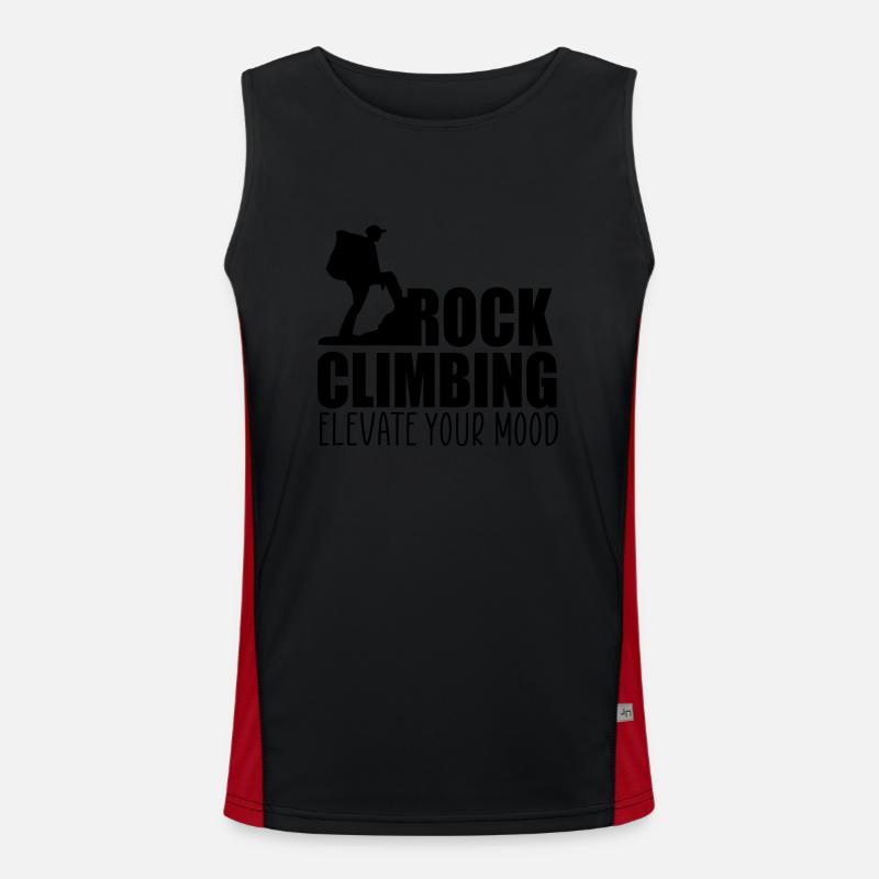 Rock climbing elevate your mood quote Men's Functional Contrast Tank Top 