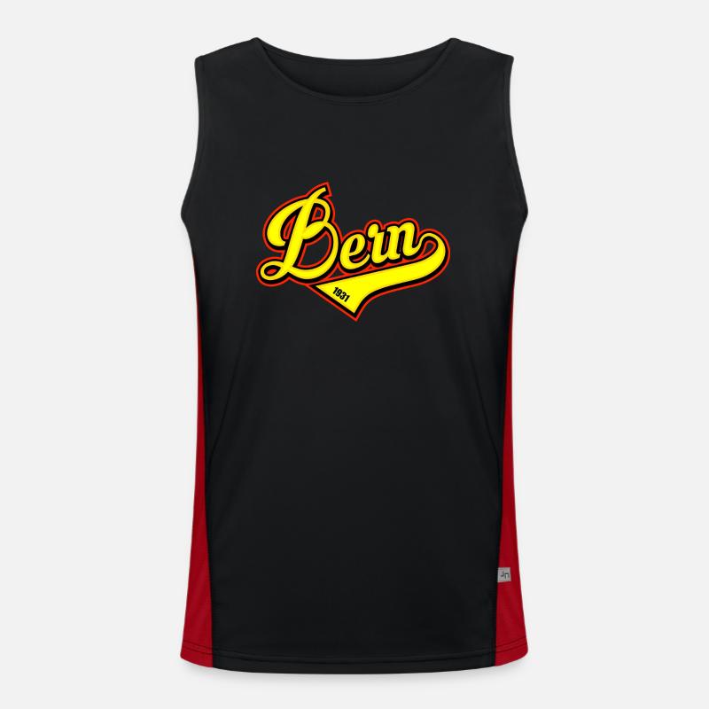 Bern - Funktionel kontrast tanktop til herrer - sort/rød