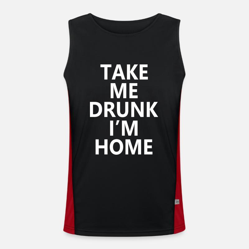 TAKE ME DRUNK I'M HOME Débardeur respirant contrasté Homme 