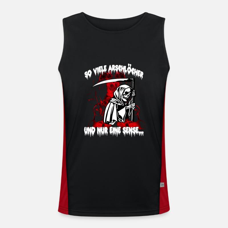 Grim Reaper Reaper funny saying Fun skeleton Men's Functional Contrast Tank Top 