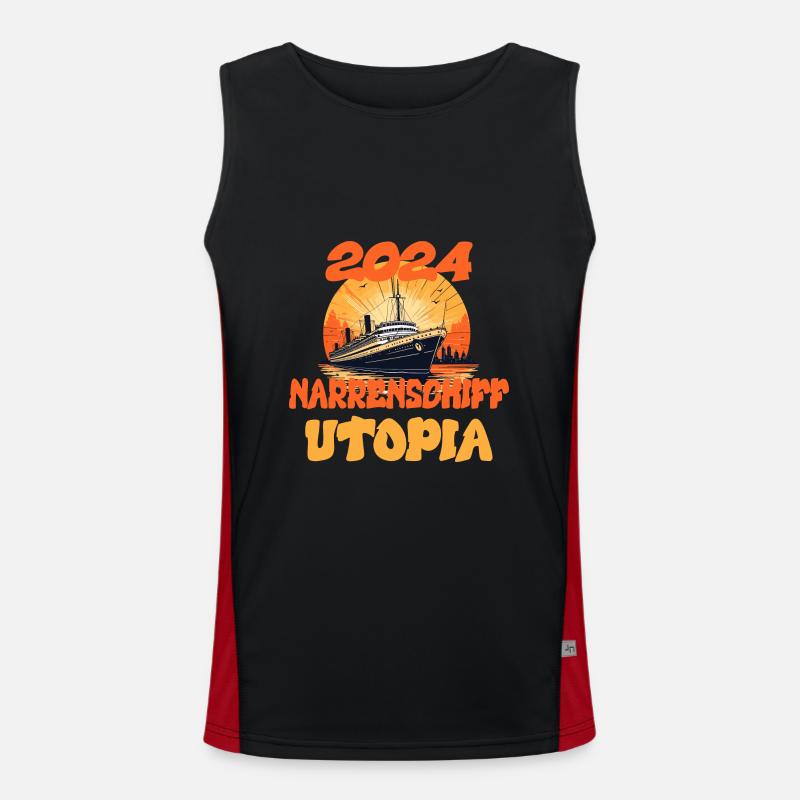 Narrenschiff Utopia, Zitat Funktionelles Kontrast-Tank Top für Männer 