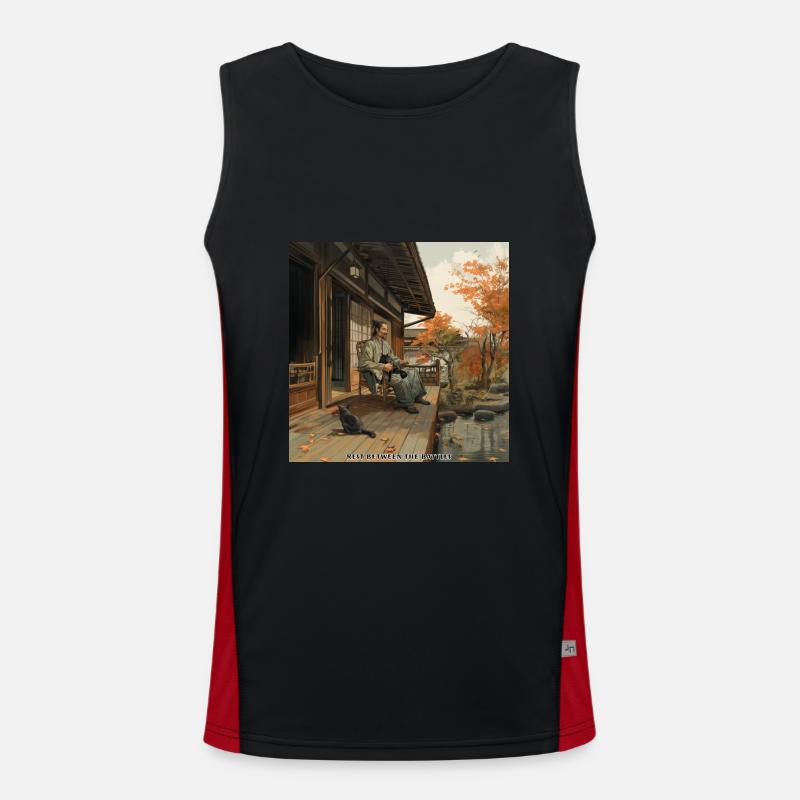 The calm between battles Men's Functional Contrast Tank Top 