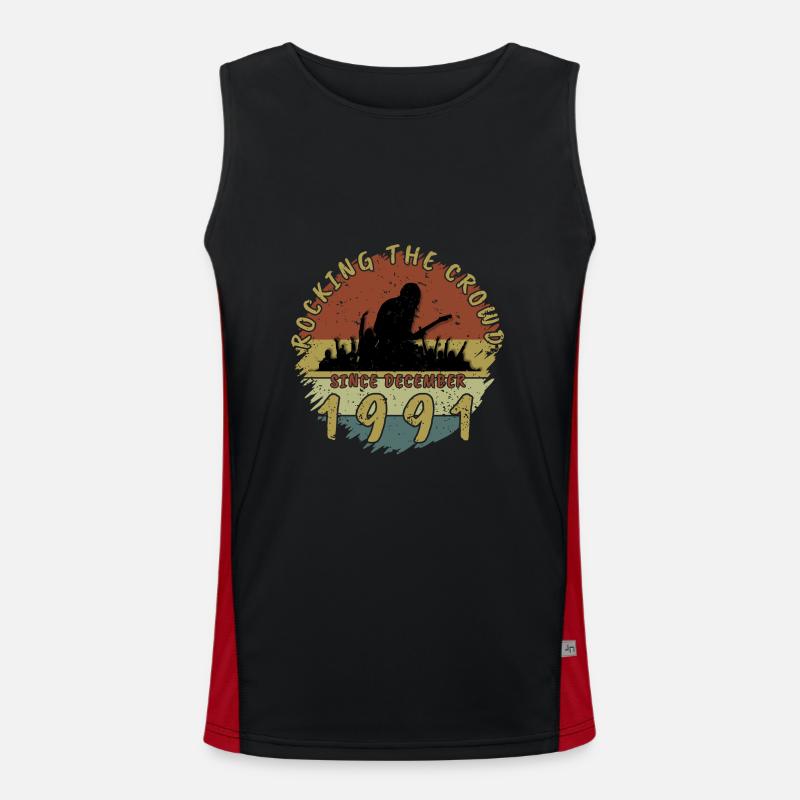 33. Geburtstag Rocking this planet GIT 12/1991 Funktionelles Kontrast-Tank Top für Männer 