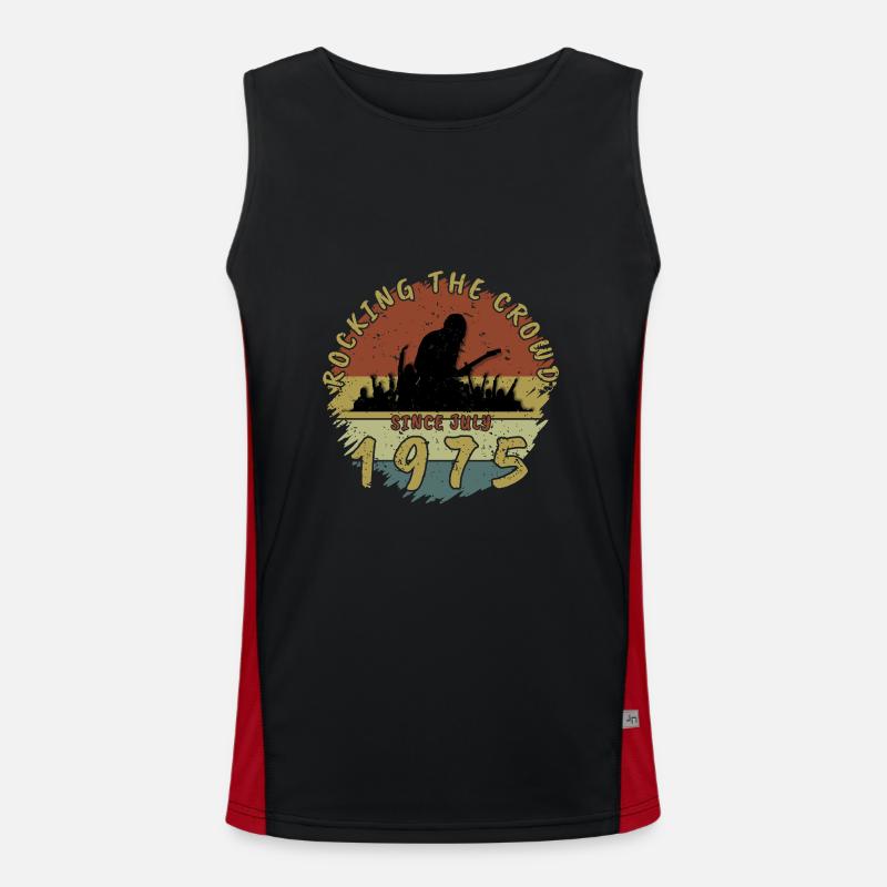50th Birthday Rocking the crowd GIT 07/1975 Men's Functional Contrast Tank Top 