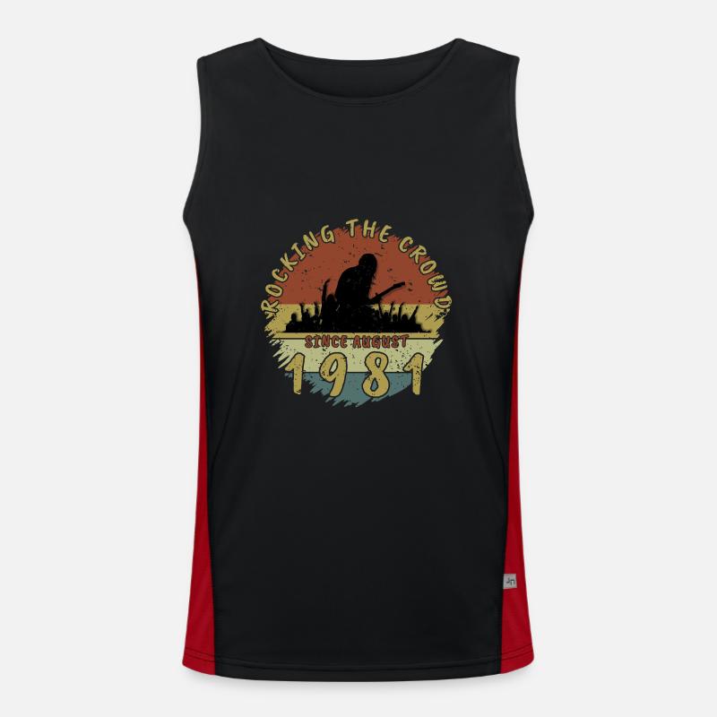 44th Birthday Rocking the crowd GIT 08/1981 Men's Functional Contrast Tank Top 
