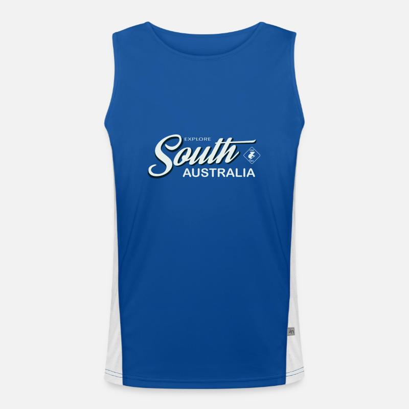 EXPLORE SOUTH AUSTRALIA Funktionelles Kontrast-Tank Top für Männer 