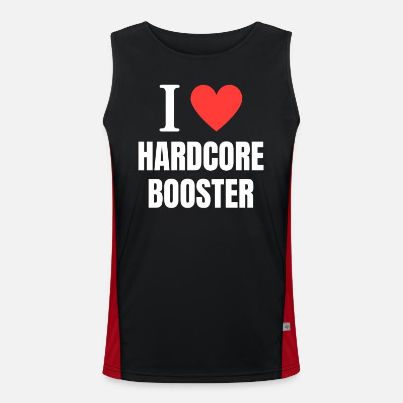 I love Hardcorebooster Funktionelles Kontrast-Tank Top für Männer 