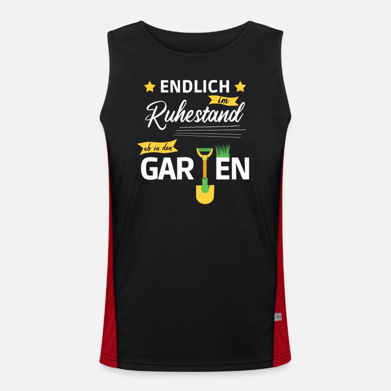 Endlich im Ruhestand ab in den Garten Funktionelles Kontrast-Tank Top für Männer 