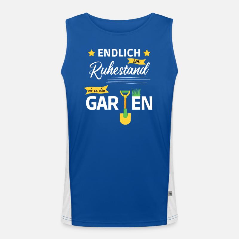 Endlich im Ruhestand ab in den Garten Funktionelles Kontrast-Tank Top für Männer 