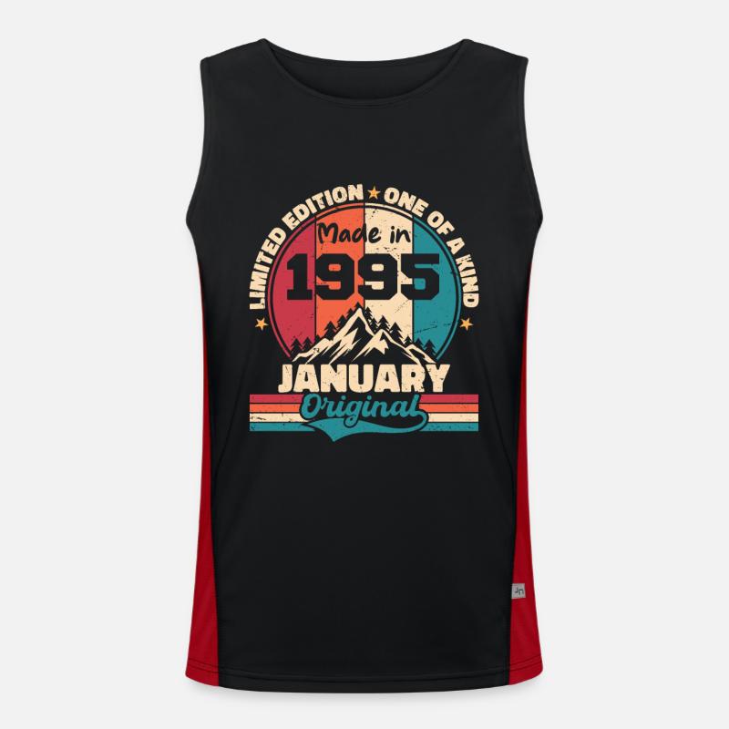 Geburtstagsgeschenk Januar 1995 Limited Edition Funktionelles Kontrast-Tank Top für Männer 