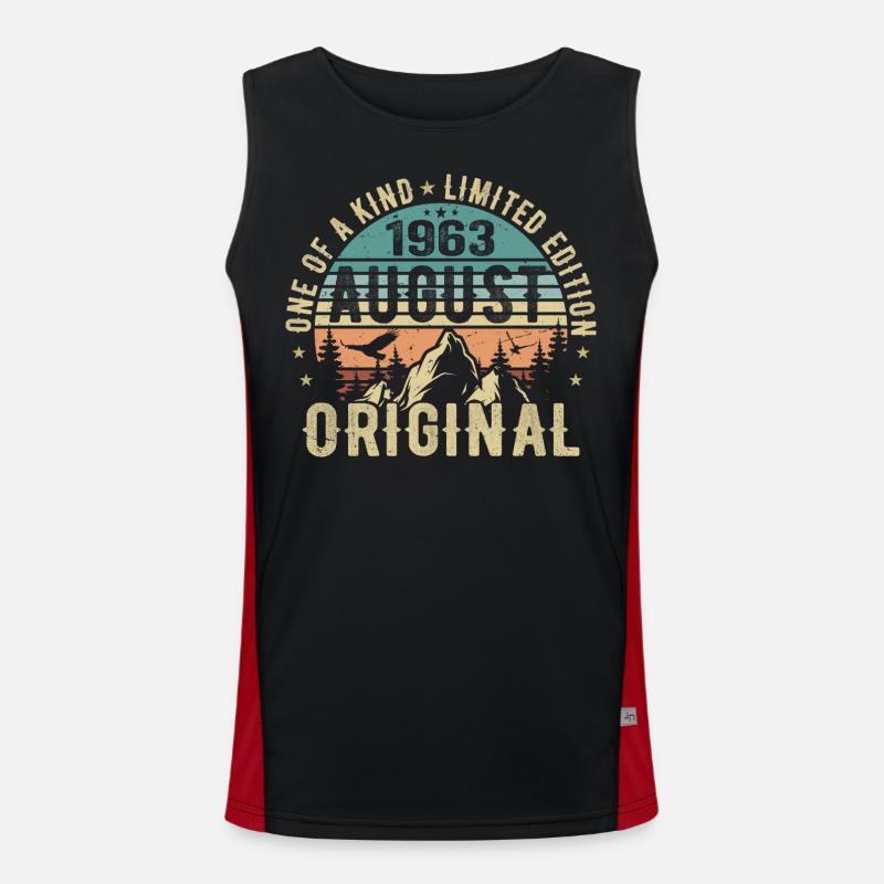 August 1963 - Geboren Im August 1963 - Geburtstags Funktionelles Kontrast-Tank Top für Männer 