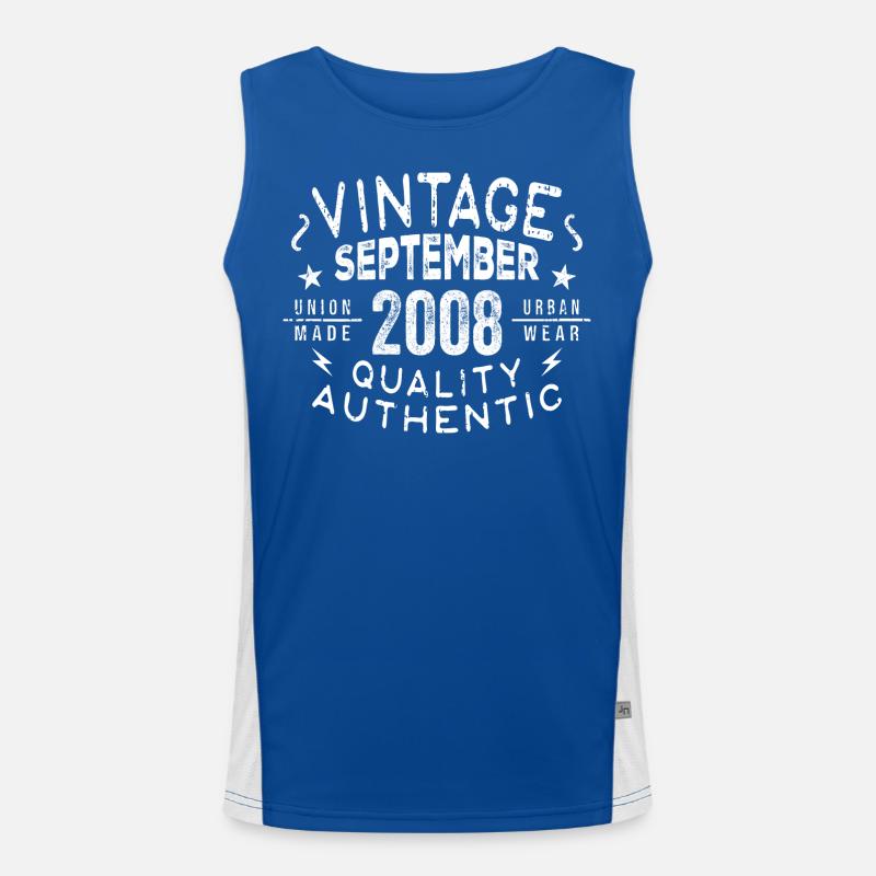 Legendär Seit September 2008 Geburtstag September Funktionelles Kontrast-Tank Top für Männer 