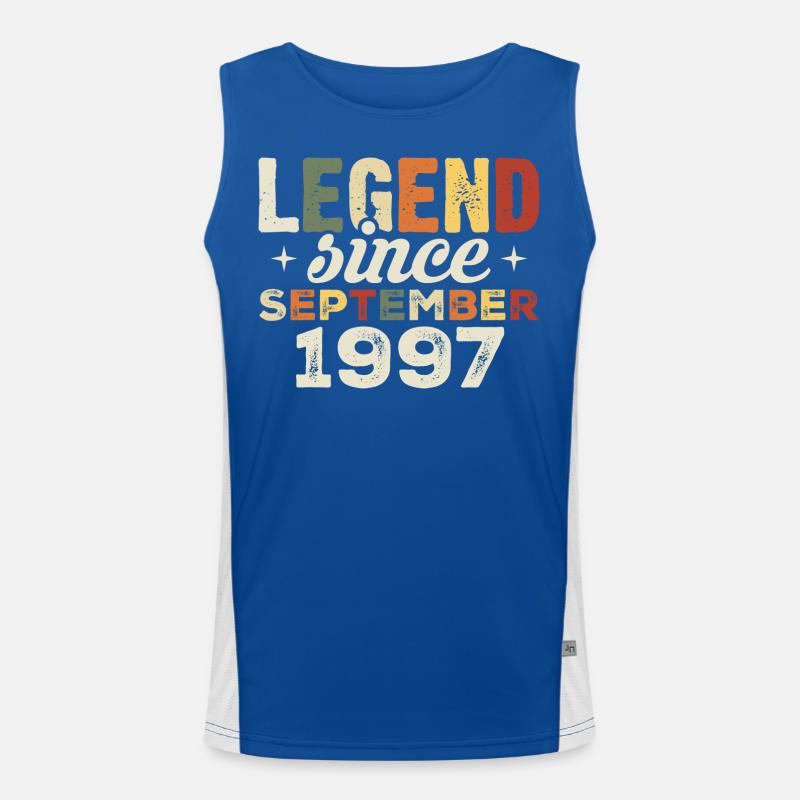 Legendär seit September 1997 Geburtstag September Funktionelles Kontrast-Tank Top für Männer 
