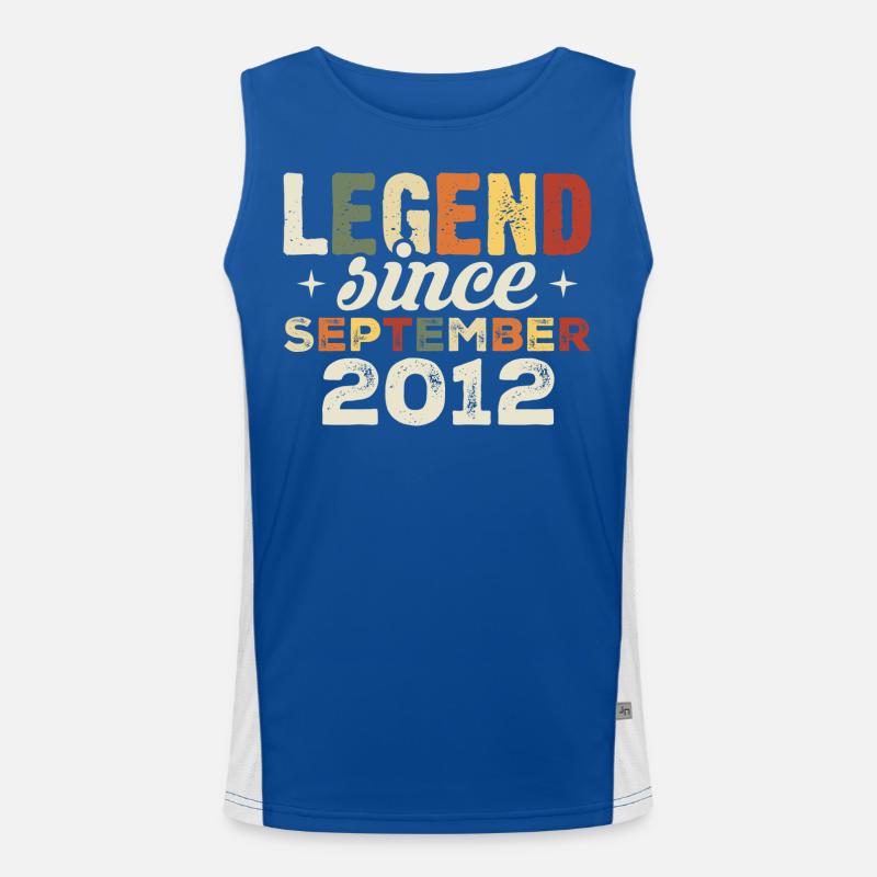 Legendär seit September 2012 Geburtstag September Funktionelles Kontrast-Tank Top für Männer 