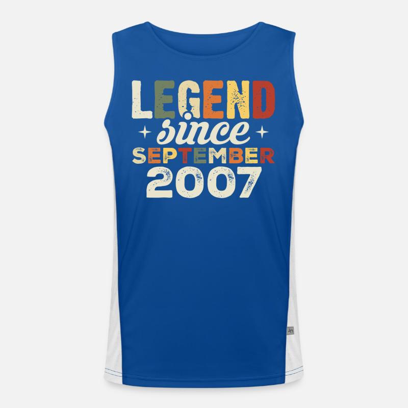Legendär seit September 2007 Geburtstag September Funktionelles Kontrast-Tank Top für Männer 