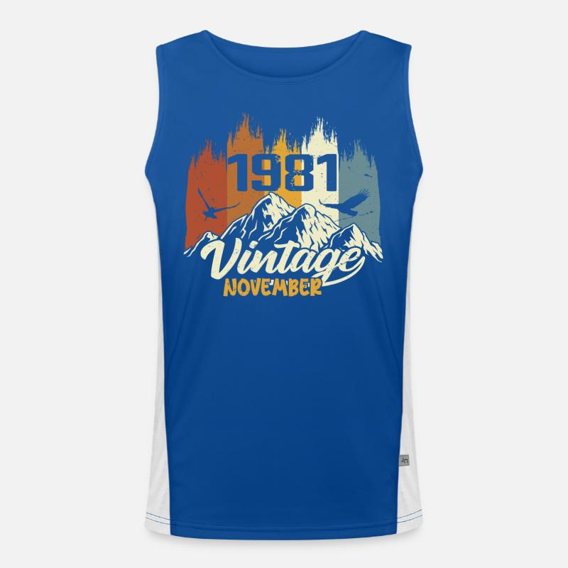 44. Geburtstag - Legendär Seit November 1981 Funktionelles Kontrast-Tank Top für Männer 