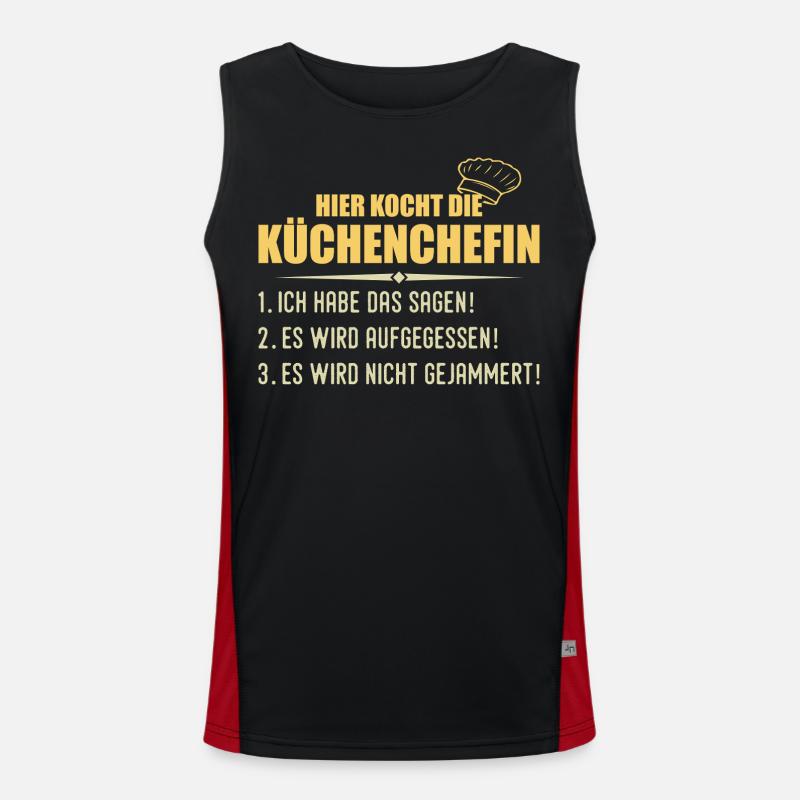 Kochen Lustiges Köchin Küchenchefin Geschenk Funktionelles Kontrast-Tank Top für Männer 