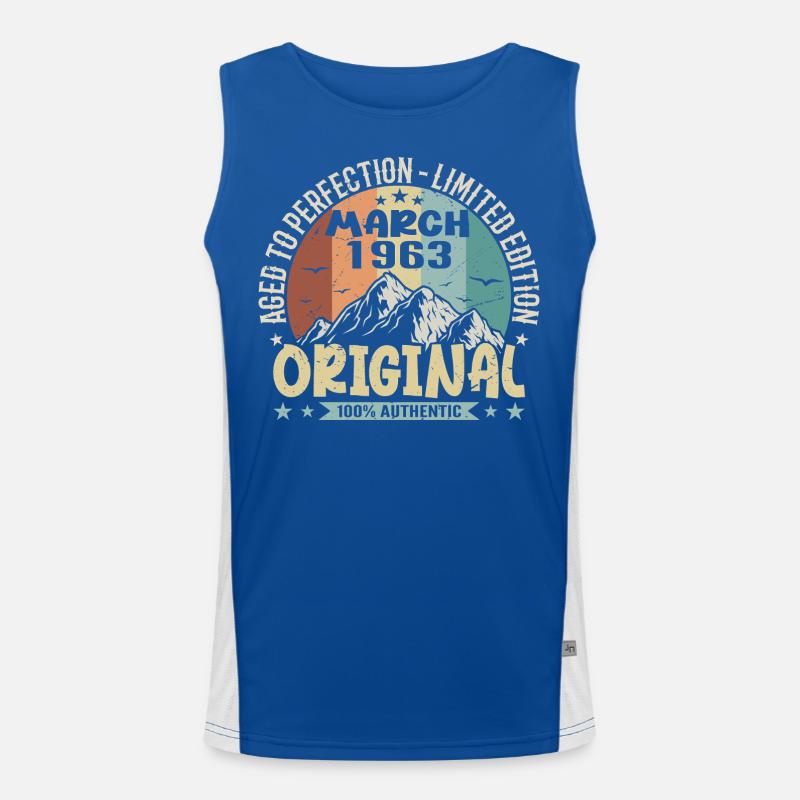 62. Geburtstag Jubiläum märz 1963, march 1963 Funktionelles Kontrast-Tank Top für Männer 