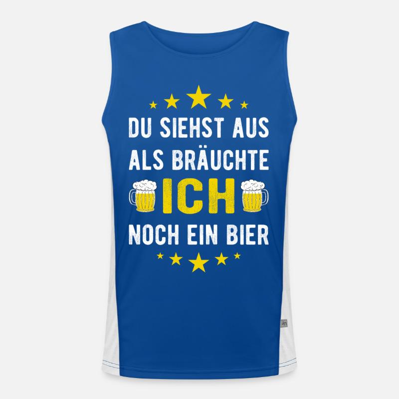 Du siehst aus als bräuchte ich noch ein Bier Funktionelles Kontrast-Tank Top für Männer 