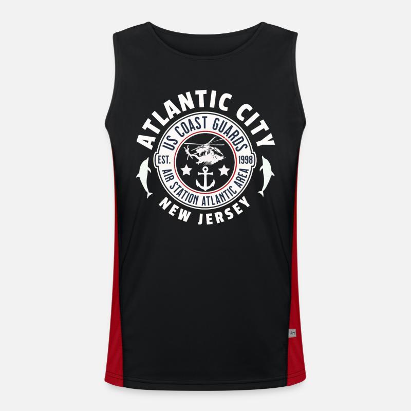 Atlantic city coast guards Débardeur respirant contrasté Homme 