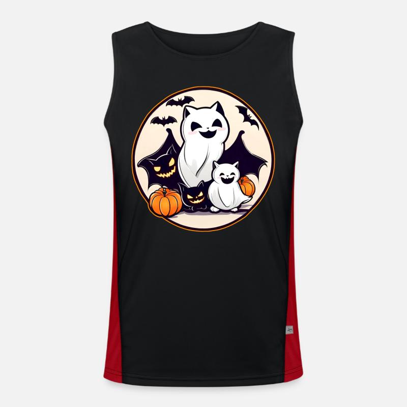 Cute Halloween monsters Men's Functional Contrast Tank Top 
