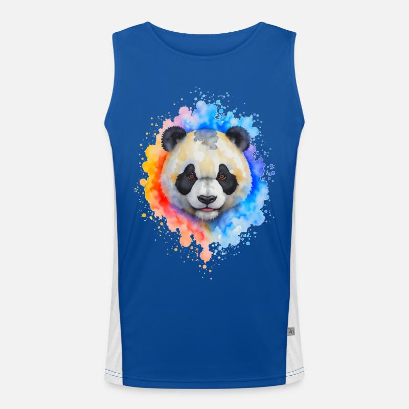 Éclaboussure de panda aquarelle Débardeur respirant contrasté Homme 