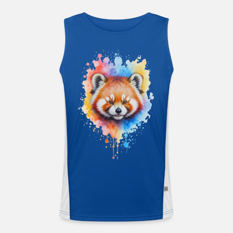 Éclaboussure aquarelle de panda rouge Débardeur respirant contrasté Homme 