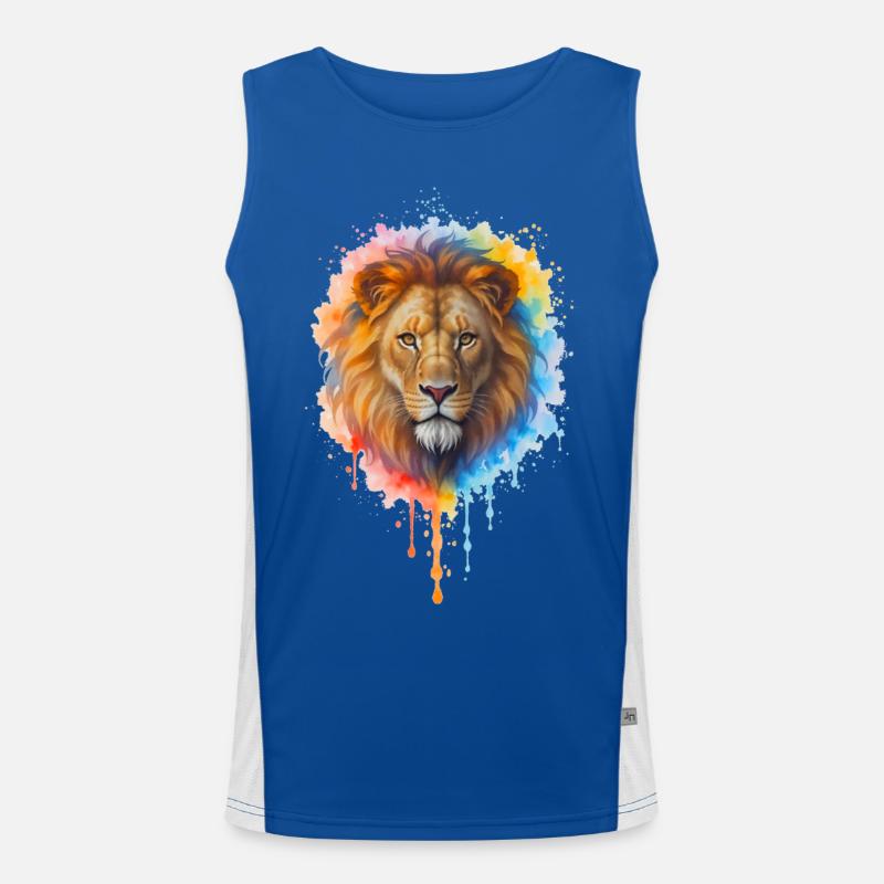 Lion à l’aquarelle Débardeur respirant contrasté Homme 