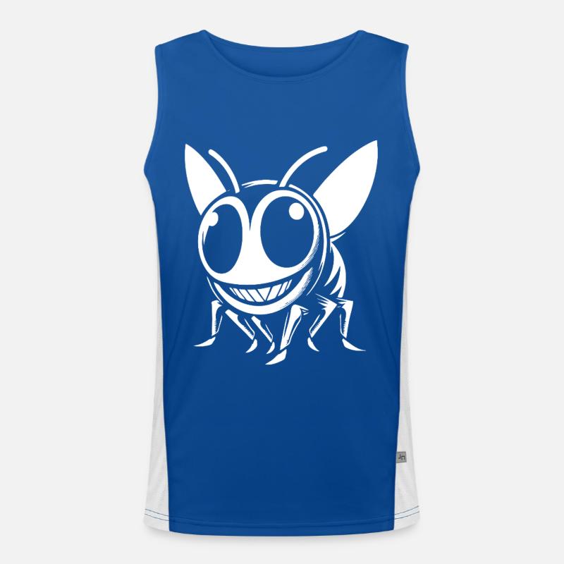 Lustige Wespe Design – Comic Spaß Funktionelles Kontrast-Tank Top für Männer 