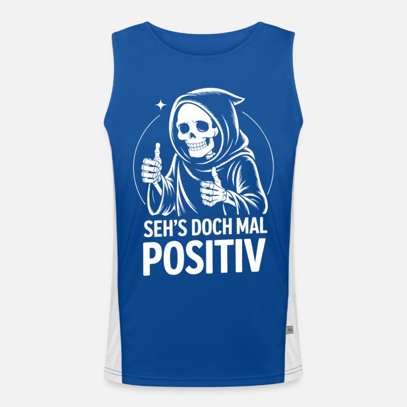 Seh's Doch Mal Positiv Grim Reaper Funktionelles Kontrast-Tank Top für Männer 