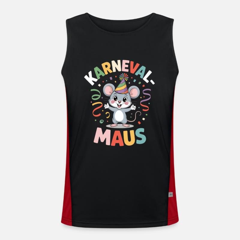 Carnival Mouse Cologne Carnival Mouse - Men's Functional Contrast Tank Top  - black/red