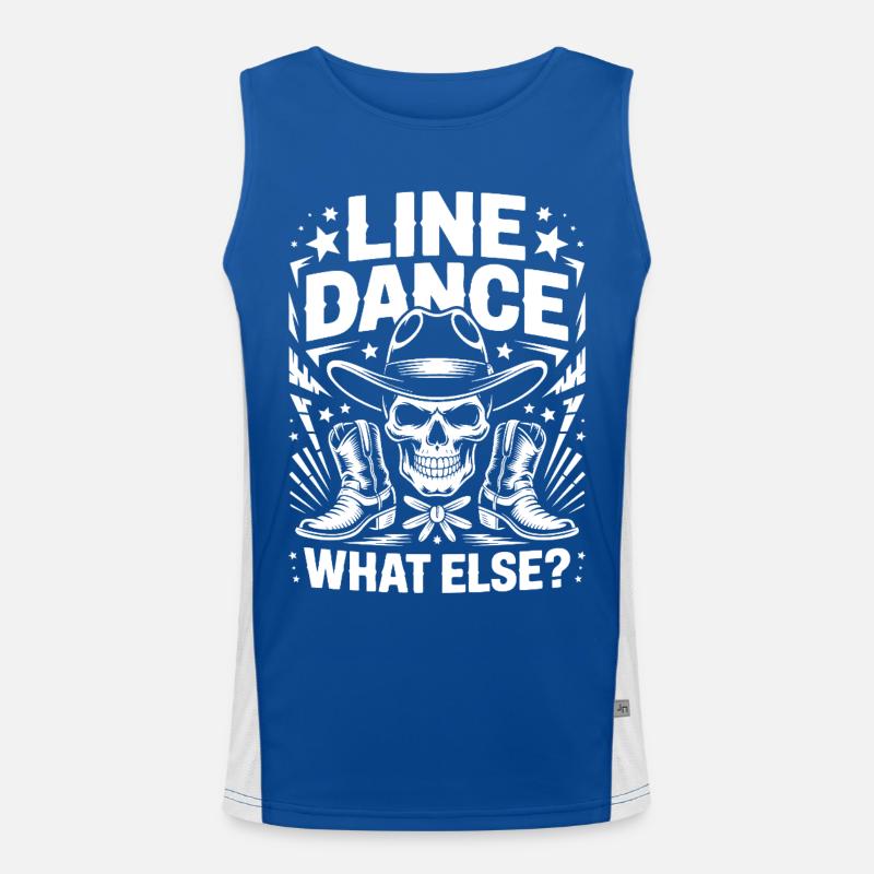Line Dance Schädel Western Funktionelles Kontrast-Tank Top für Männer 