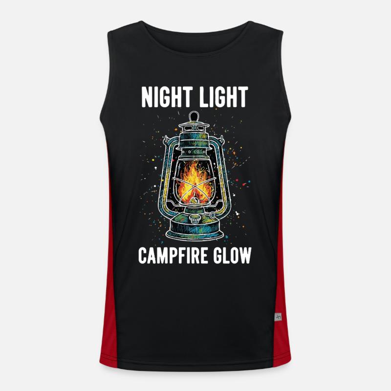 Night Light Campfire Glow Lantern - Men's Functional Contrast Tank Top  - black/red