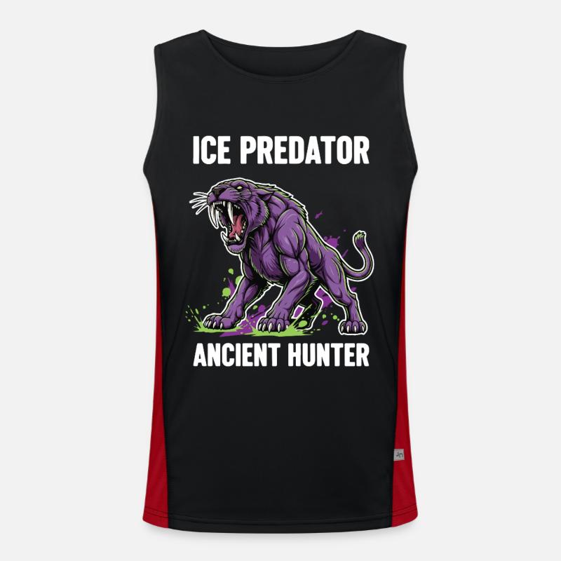 Smilodon Predator Ancient Hunter - Men's Functional Contrast Tank Top - black/red