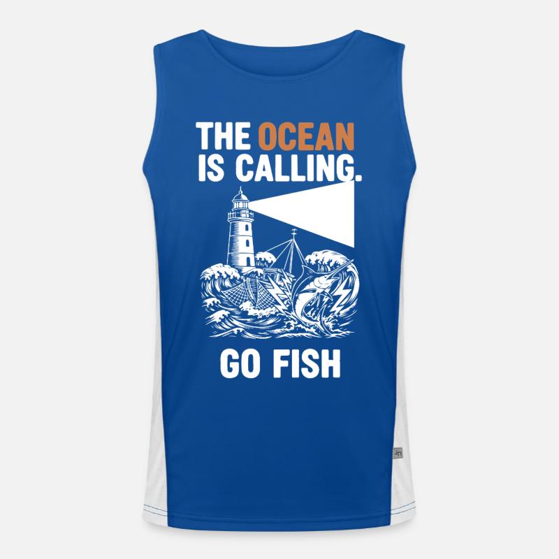 Pêche Mer Ocean Go Fish Men's Functional Contrast Tank Top 