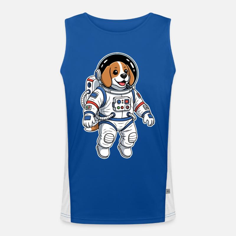 Beagle Dog Space Astronaut Color Men's Functional Contrast Tank Top 