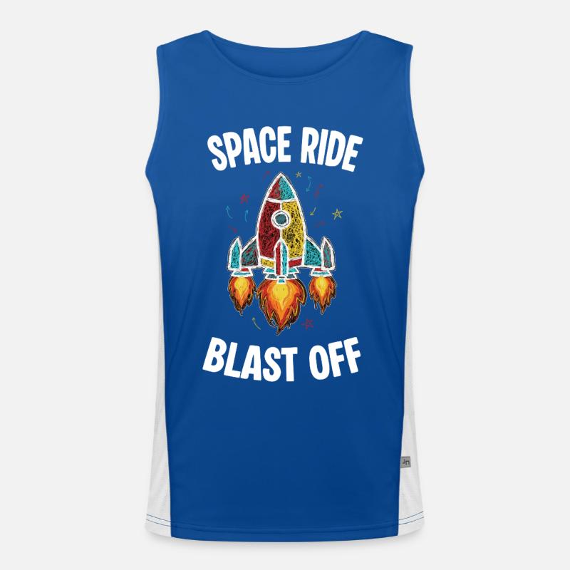 Fusée Espace Retro Scribble Blast Off Débardeur respirant contrasté Homme 