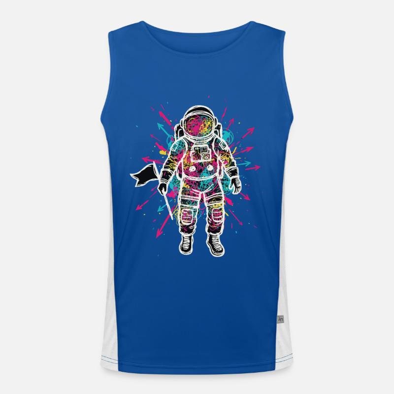 Astronaute Espace Scribble Gribouillis Couleur Débardeur respirant contrasté Homme 