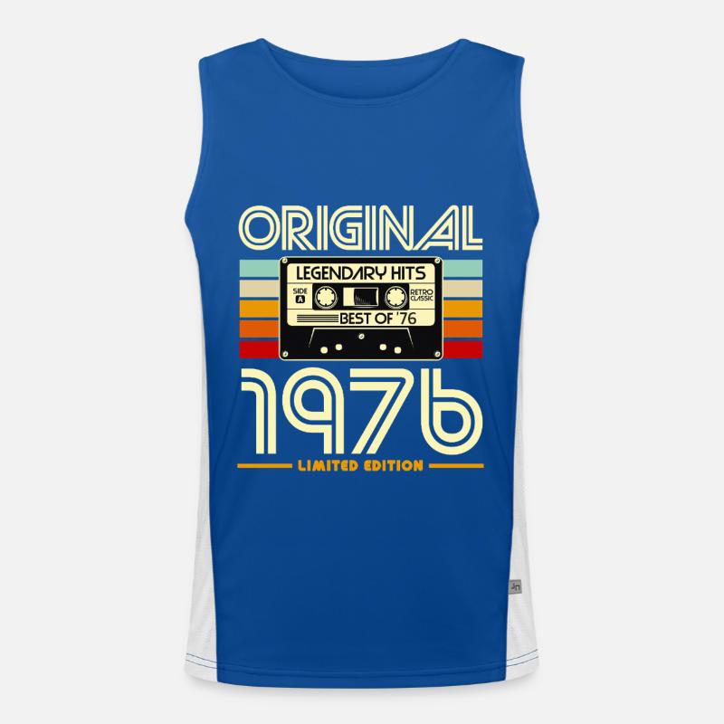 Originale Retro-Kassette von 1976 Funktionelles Kontrast-Tank Top für Männer 
